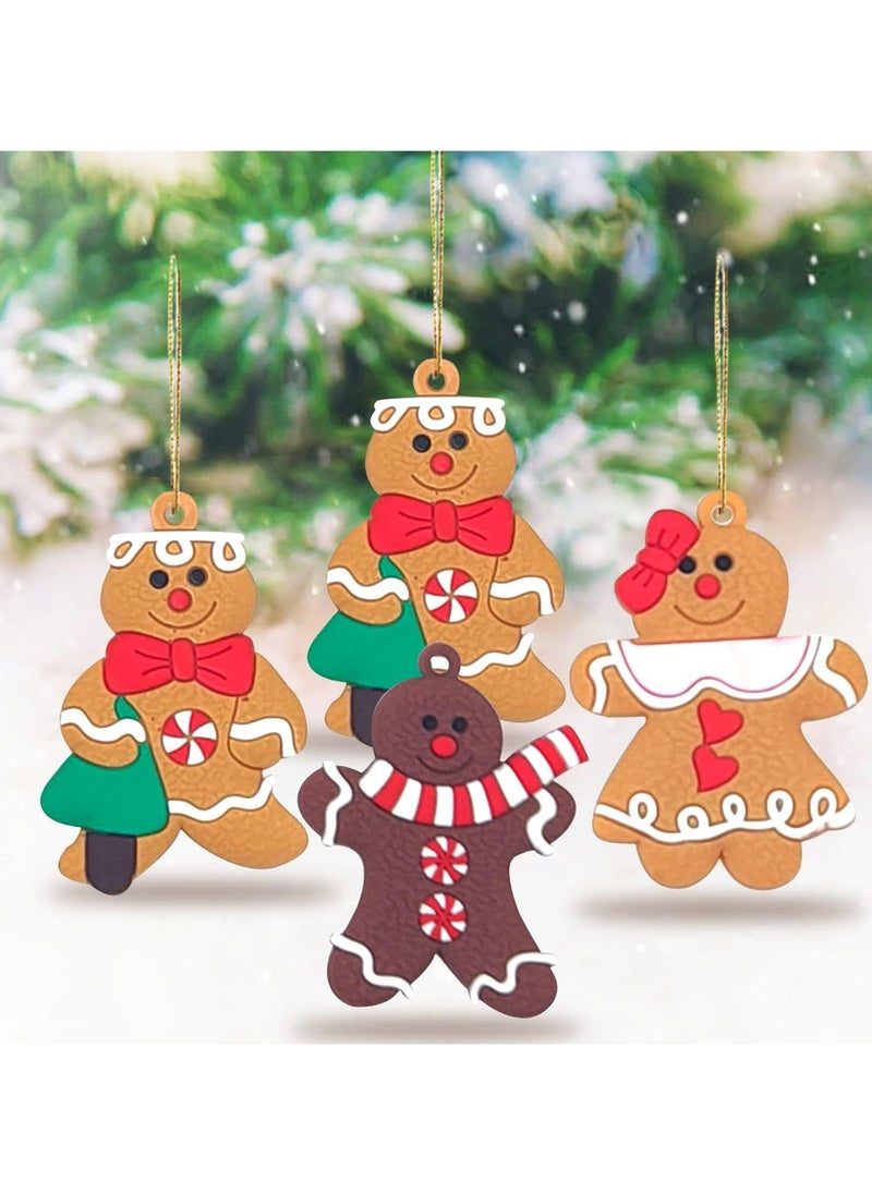 Eworld 12-Piece Gingerbread Man Christmas Tree Ornaments, Adorable Soft Plastic Hanging Figurines with Strings, Perfect for Candy-Themed Trees, Wreaths, Garlands, Gift Tags, and Holiday Decorations  - Image 5