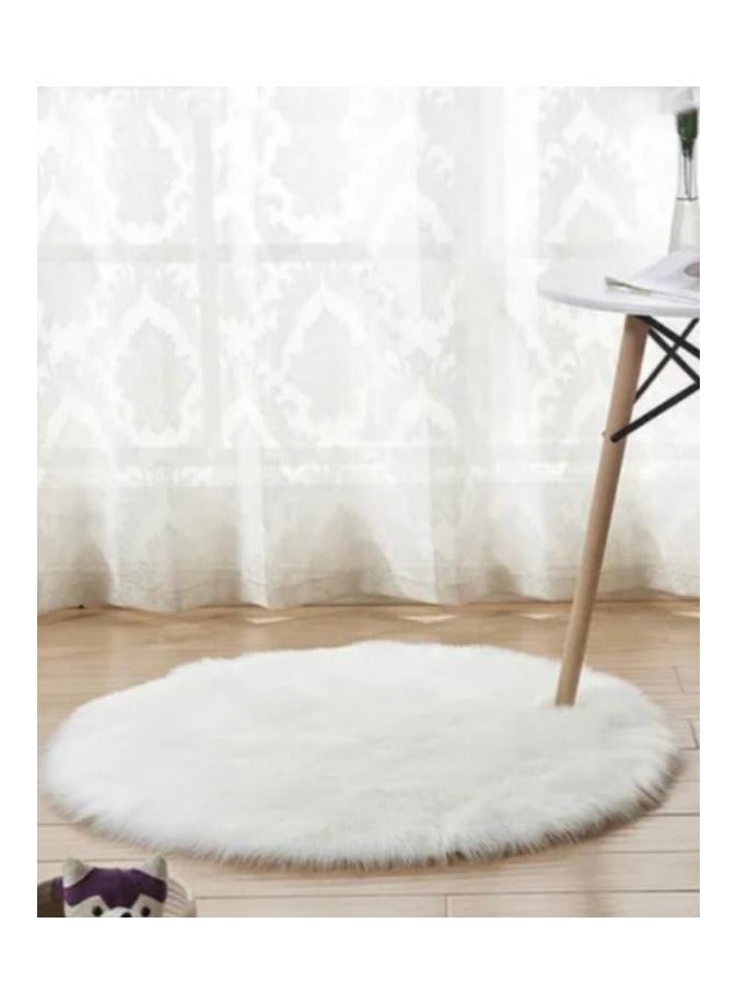 Nariele Fluffy Design Round Shaped Floor Mat