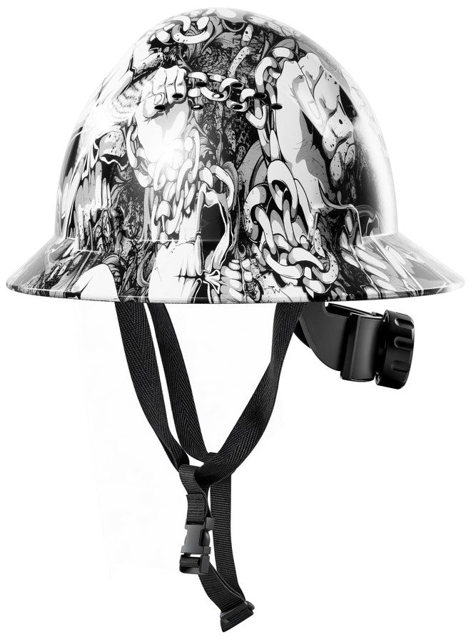 AnTools Skeleton Pattern Design Full Brim Hard Hat, OSHA Approved Construction Hard Hats for Men, 4-Point Adjustable Suspension, ANSI Z89.1 - Image 1