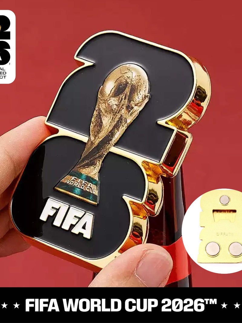 FIFA 2026 World Cup Bottle Opener Fridge Magnet with Logo - Magnetic Beer Opener, Football Souvenir Gift - Image 2