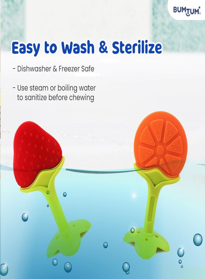 BUMTUM Soft Silicone Baby Teether| Teether for 6 to 12 Months Baby |Bpa Free Teething Toys for Babies, Infants & Toddlers| Tree Shape -2Pcs - Image 5