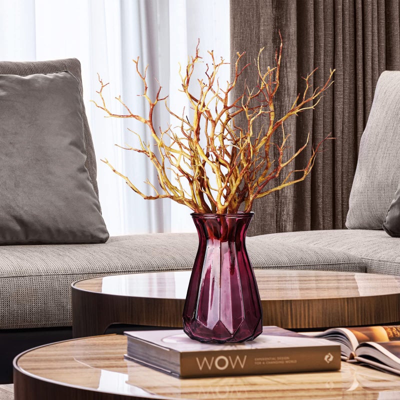 Geosar 13.8 Inch Small Manzanita Branches Plastic Faux Branches Artificial Antler Shaped Tree Branch Decorative Plant Twigs for Home Wedding Table Centerpiece Festival Decors(Light Brown,10 Pieces) - Image 4