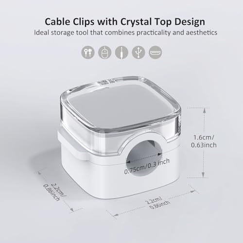 TIKIWIK Cord Holder, 6 Pack Magnetic Cable Clips, Strong Adhesive Cord Holder for Nightstand Desk Organizer Kitchen Appliances Car Wall Office Phone Wire Keeper, Clear White - Image 4