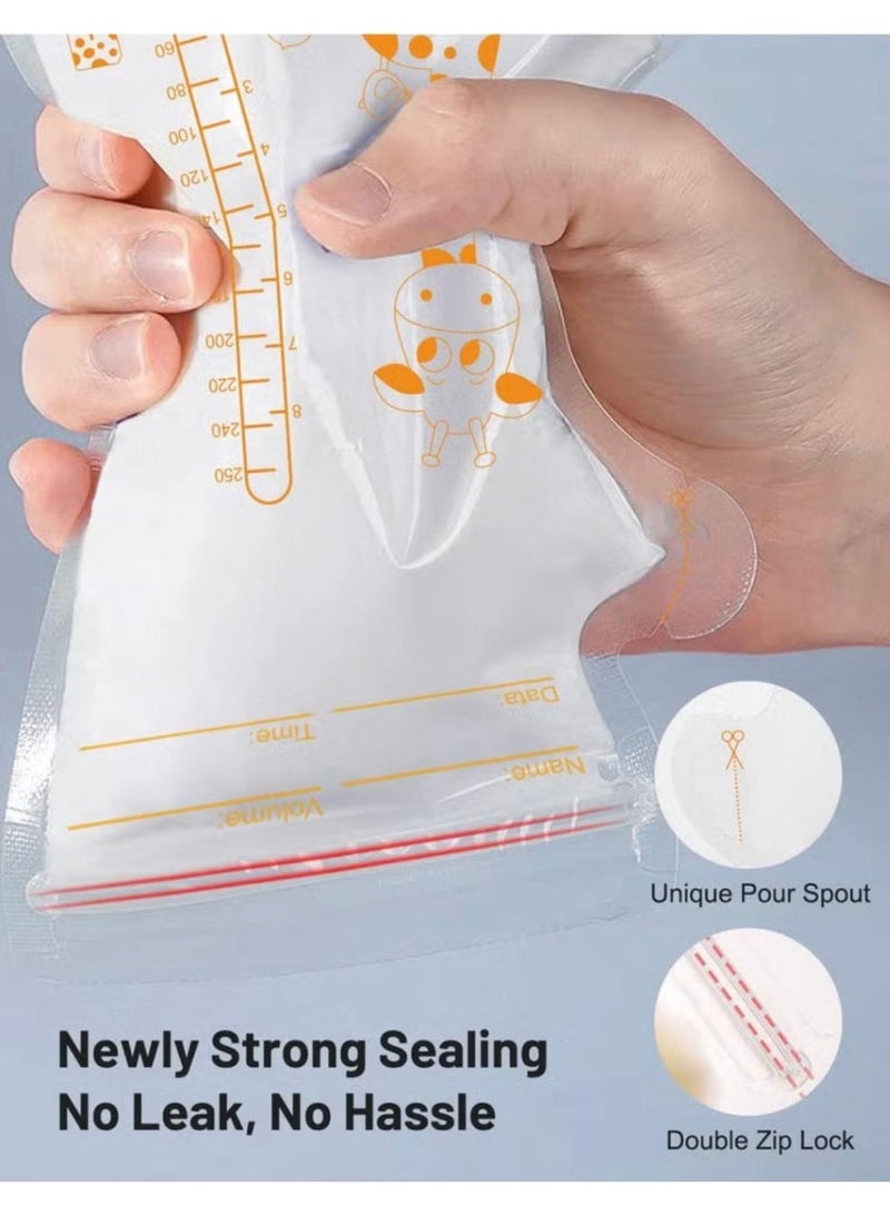 Multi Impex 30-Pack BPA-Free Breast Milk Storage Bags- Leakproof Self-Standing Freezer Safe Bags with Pour Spout for Breastfeeding, Pre-Sterilized Breastmilk Pouches with Measurement Marks & Write-On Label - Image 5