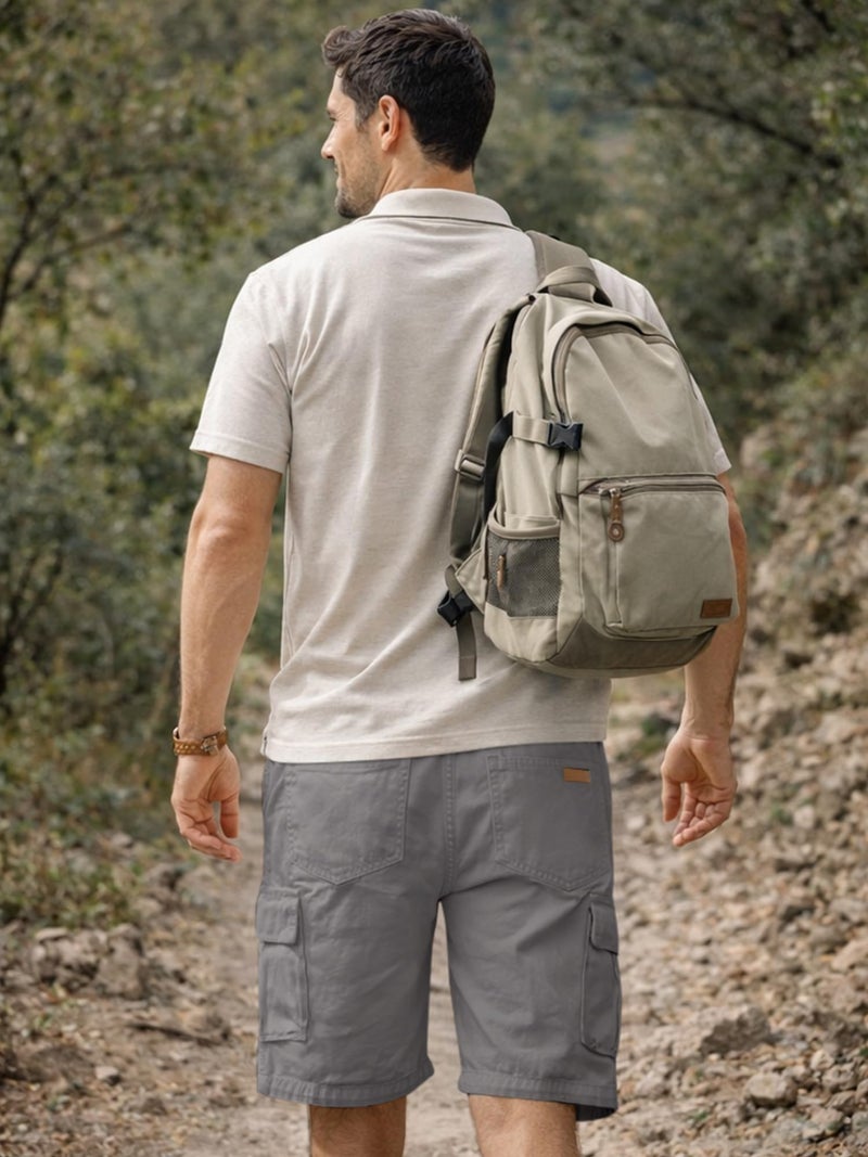 JMIERR Mens Casual Twill Cargo Shorts Cotton Drawstring Classic Cargo Chino Stretch Short with 6 Pockets for Men, US38(XL), A Gray - Image 4
