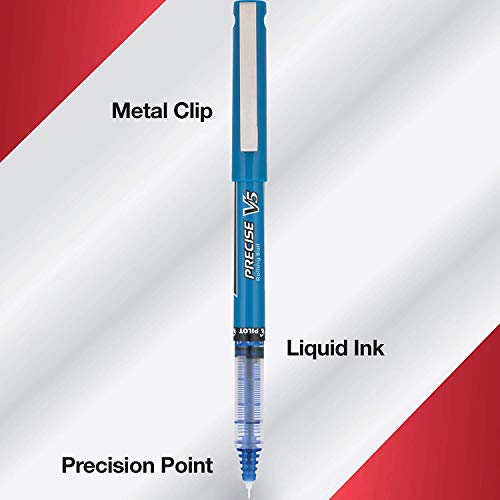 Pilot Precise V5 Rollerball Pens, Extra Fine Point 0.5 mm Blue Pens, Blue, Pack of 14 - Ideal for School, Journaling & Office Writing - Image 2