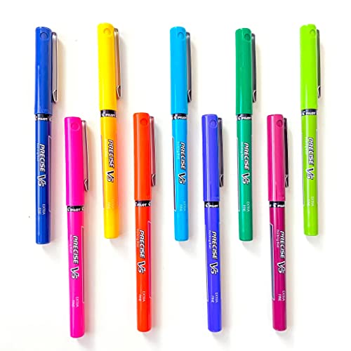 Pilot Precise V5 Rollerball Pens, Extra Fine Point 0.5 mm Blue Pens, Blue, Pack of 14 - Ideal for School, Journaling & Office Writing - Image 4