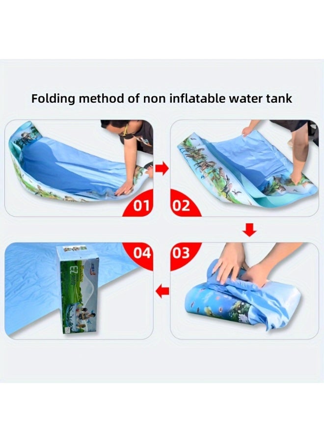 Must - Have for Family Fun! Foldable Inflation - Free Kids Pool with Ocean Creatures Print – 186×40 cm – Outdoor Water Play Tub & Summer Patio Essential Backyard Pool - Image 5