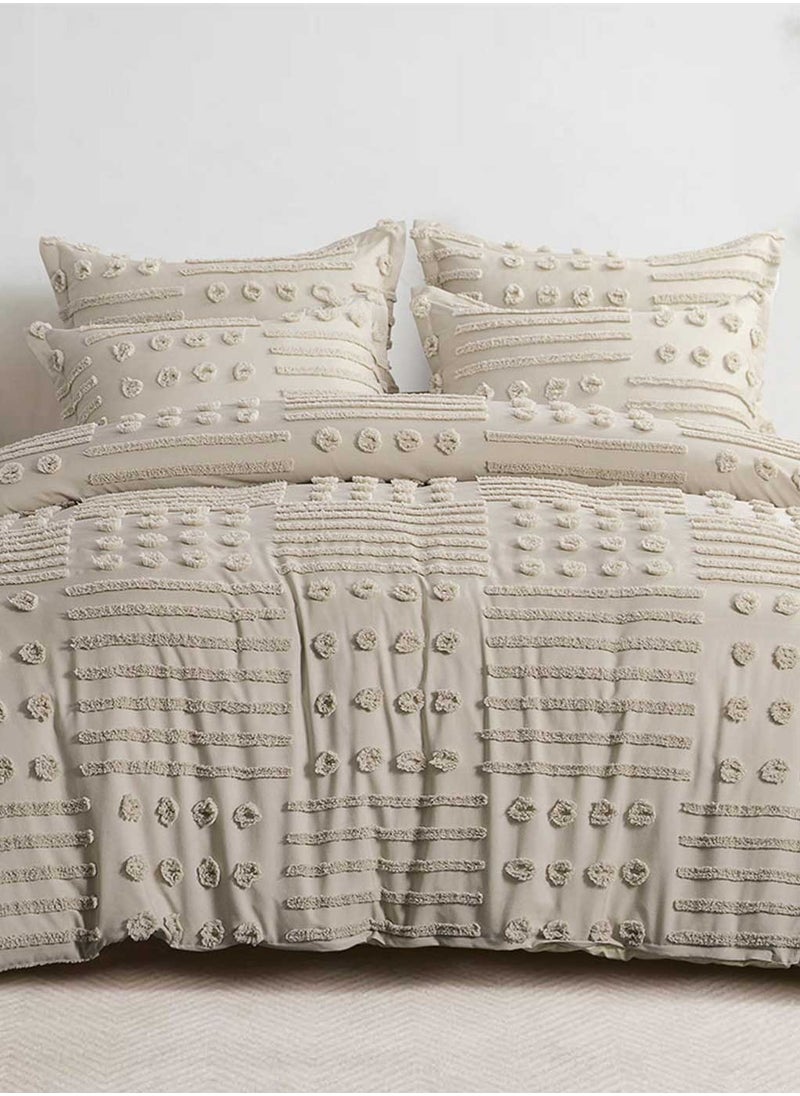 Family Bed Plain embroidered cotton quilt 3 pieces, size 220 x 240 cm, model 4102 from Family Bed 