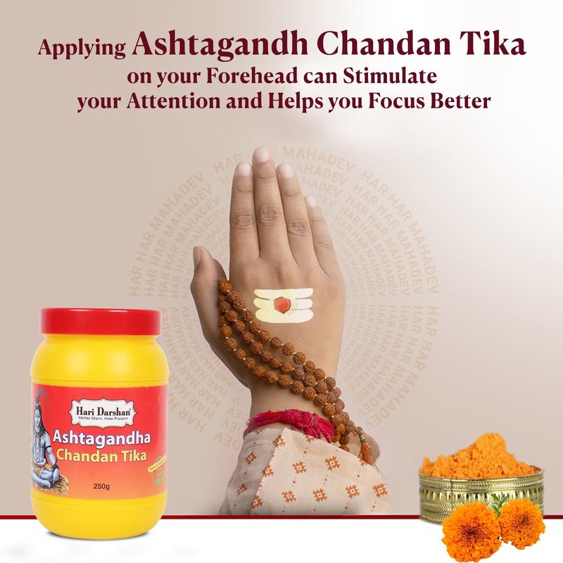 Hari Darshan Ashtagandha Chandan Tika Pack of 2250g Each Pure Ashtagandha Tika Tilak with Sandalwood Powder for Daily PoojaHawan - Image 3
