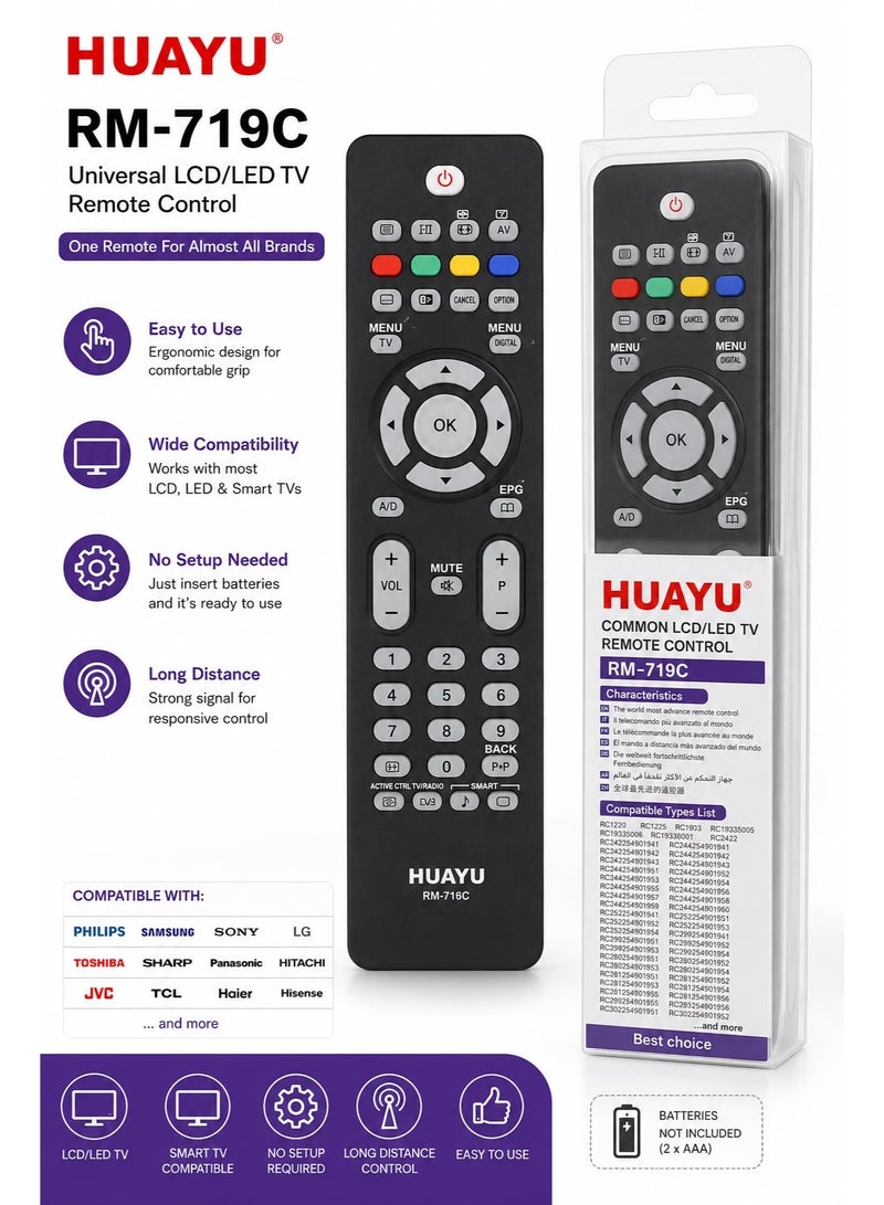 Huayu Universal LCD / LED TV Remote For PHILIPS - HUAYU RM-719C - Image 1