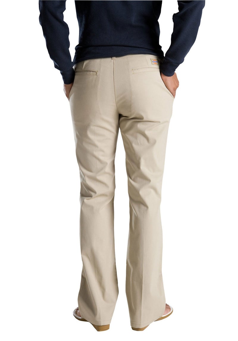 Dickies womens Flat Front Stretch Twill Pant Slim Fit Bootcut Khakis, Desert Sand, 2 US - Image 2