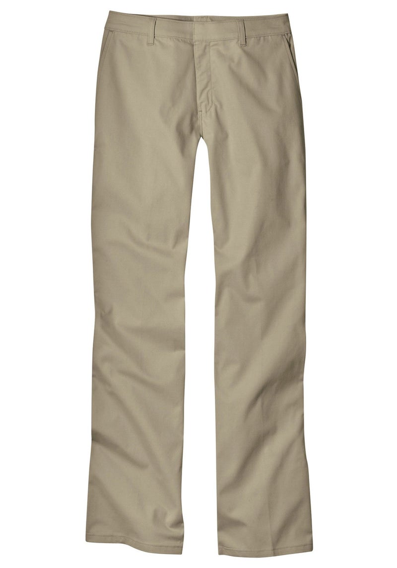 Dickies womens Flat Front Stretch Twill Pant Slim Fit Bootcut Khakis, Desert Sand, 2 US - Image 3