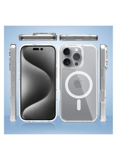 Generic iPhone 16 Pro Clear Magnetic Cover Mag Safe Compatible Hybrid Protective Crystal Clear Hard Back Case Shockproof Silicone Frame Slim Transparent Case for Apple iPhone 16 Pro  - Image 5