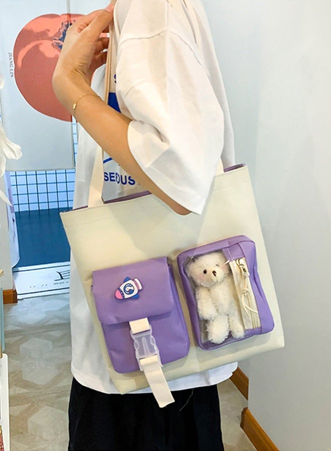 DUNISO 5 Pcs School Bags Set With Anti-Theft,School Backpack Set For Girls With Multiple Pockets ,Anime And Cartoon Schoolbag Set For New Semester Gifts ,Fashion Bookbag Set For Primary Elementary High School And Girls Kindergarten - Image 5