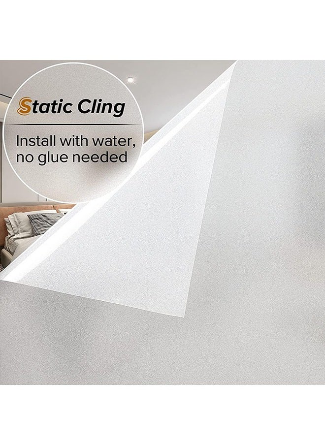 Generic Window Privacy Film, Frosted Removable Glass Covering for Bathroom, Opaque Static Cling Heat Control Door Sticker for Home Office Living Room, Non-Adhesive (Pure, 11.8'' x 236.2'')  - Image 5