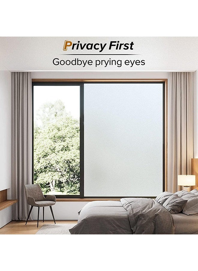 Generic Window Privacy Film, Frosted Removable Glass Covering for Bathroom, Opaque Static Cling Heat Control Door Sticker for Home Office Living Room, Non-Adhesive (Pure, 11.8'' x 236.2'')  - Image 2