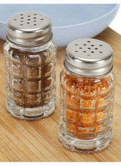 Excefore Retro Style Salt and Pepper Shakers, 2 oz Clear Glass Salt Shaker, with Stainless Steel Lids for Kitchen Counter Table Restaurant Hold Various Condiments(16 Pcs)  - Image 3