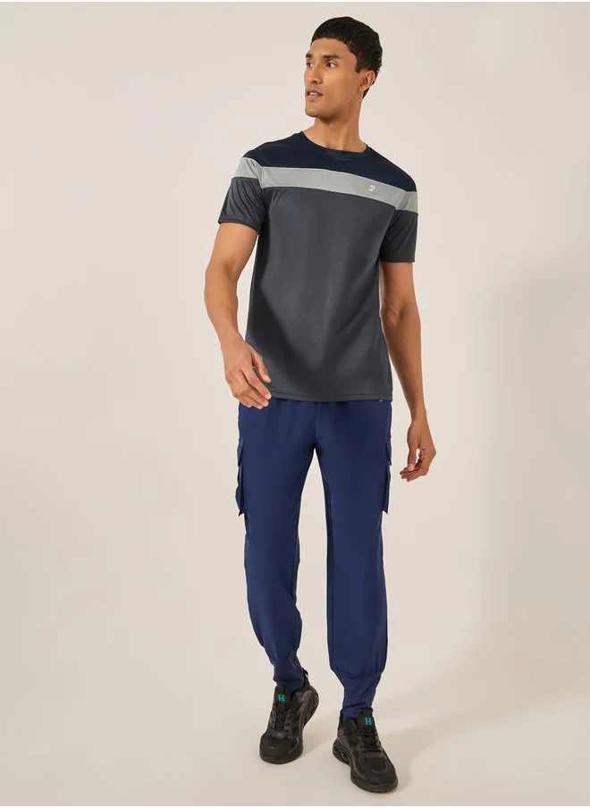 ستايلي Color Block Regular Fit T-Shirt with Logo Detail
