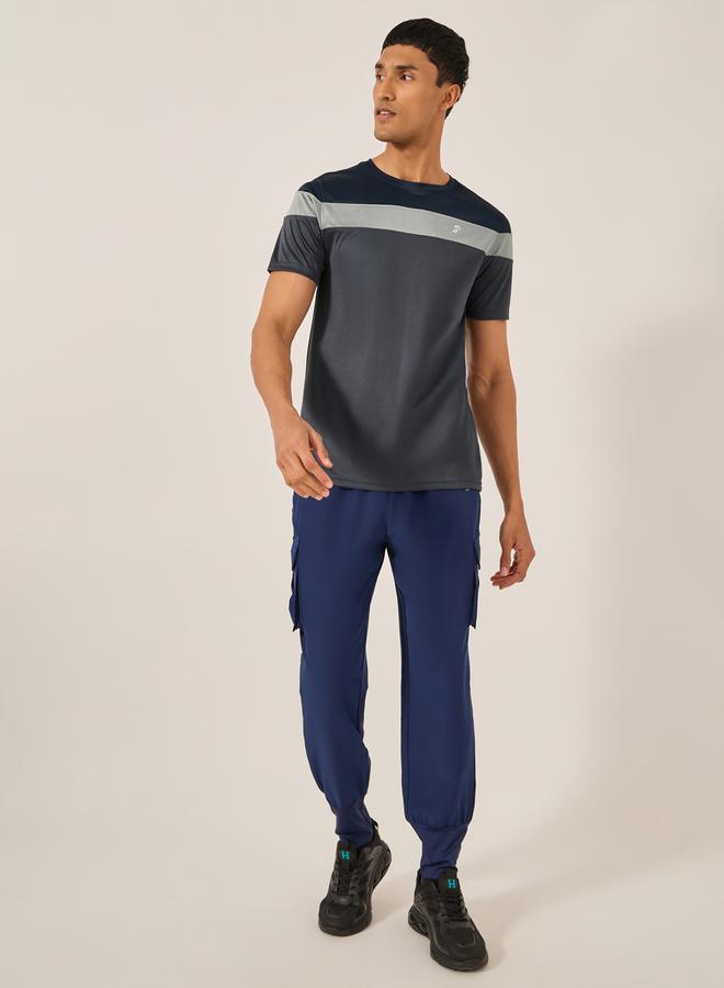 Styli Color Block Regular Fit T-Shirt with Logo Detail  - Image 2