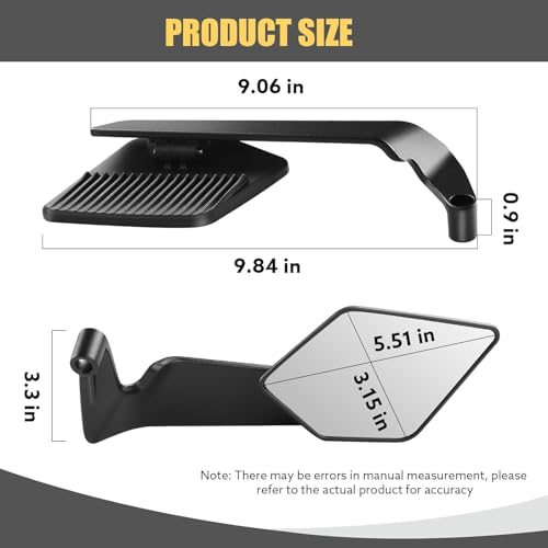 OTO2EYE Universal Motorcycle Wing Mirror With Fully Rearview – 180° Rotating Rear View Mirror with Matte Black Stealth Body – Sporty Wind Wing Design – York Fitting for All Bikes - Image 3