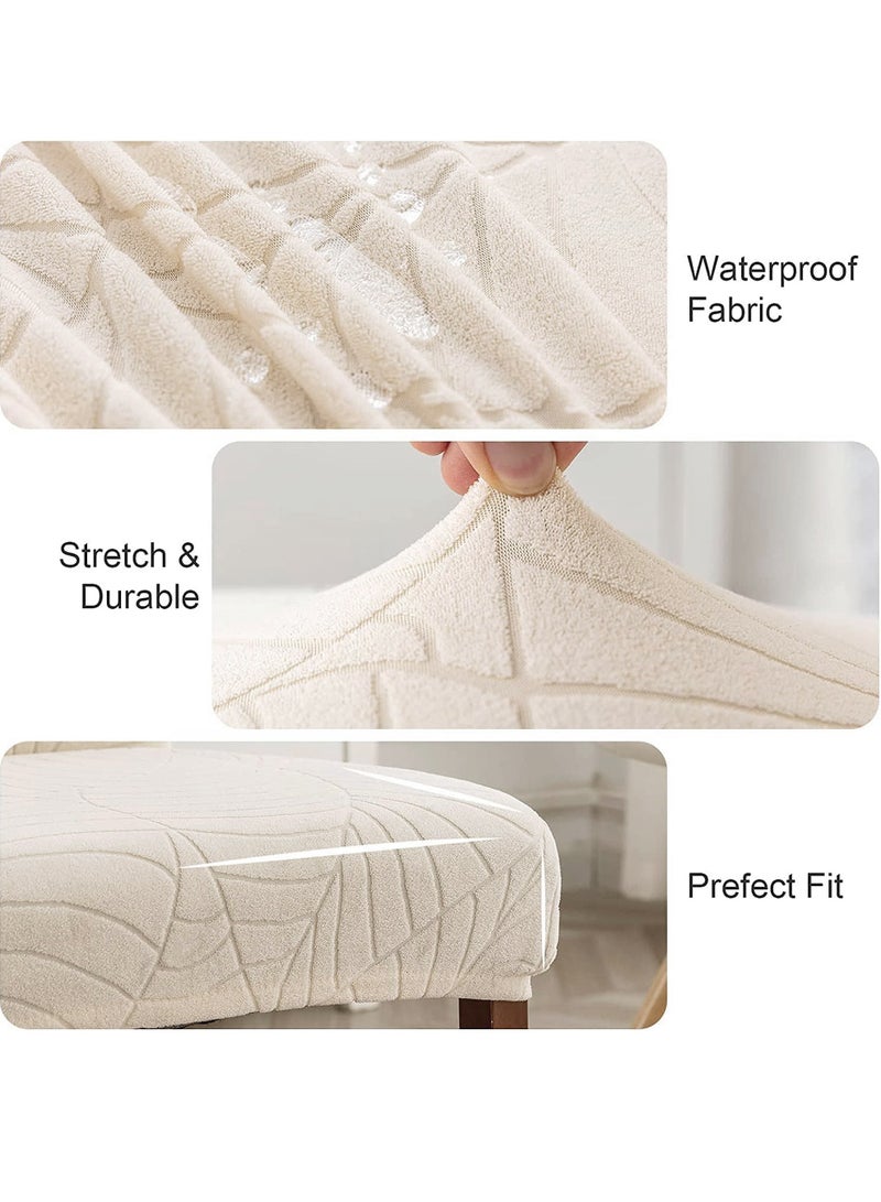 خاجول أغطية كراسي مكونة من 6 قطع، أغطية قابلة للإزالة ومقاومة للماء لغرفة الطعام، مناسبة للمطبخ والفندق والمطعم (بيج) - Image 3