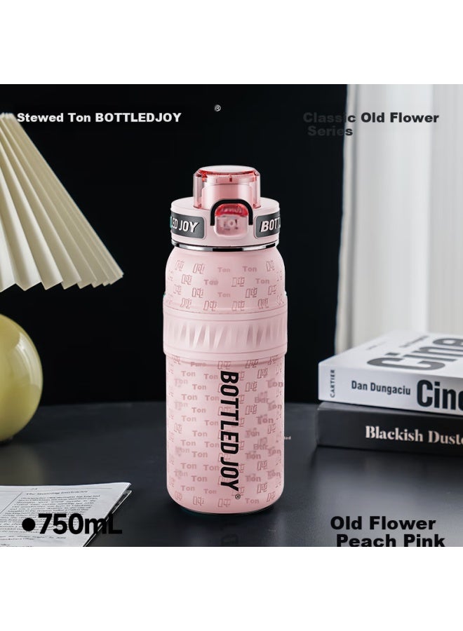 Bottled Joy Vintage Style Stainless Steel Insulated Bottle With Tea Infuser 0.75l - Image 1