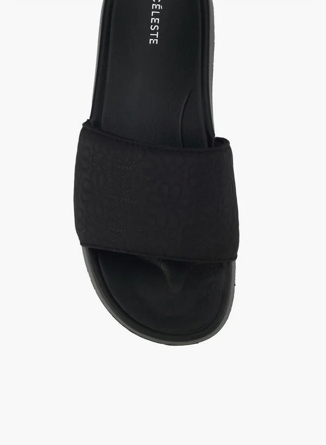 Celeste BLACK Women Textured Slides for Women | Best Price UAE
