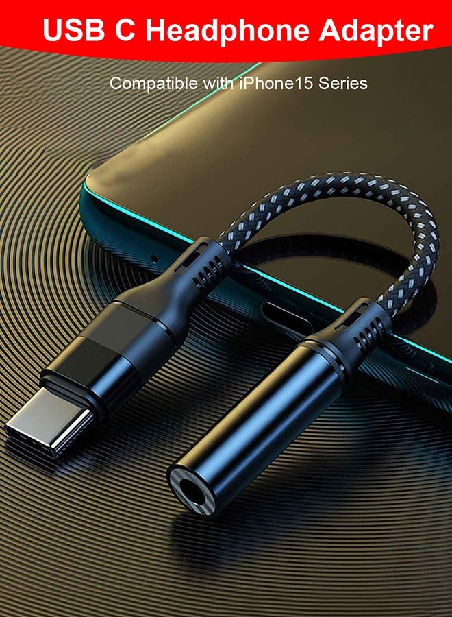 Tersely Type-C USB C to 3.5mm Headphone Adapter Cable Jack, Audio Car AUX for iPhone 17/16/15 Pro/Max/Plus Samsung Fold/Flip 7/6/5 S25/S24/S23 Plus Ultra Google Pixel 10/9/8, for iPad 10th Pro Mini 6 Air(White) - Image 1