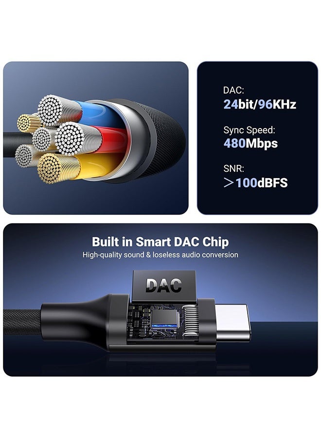 Tersely Type-C USB C to 3.5mm Headphone Adapter Cable Jack, Audio Car AUX for iPhone 17/16/15 Pro/Max/Plus Samsung Fold/Flip 7/6/5 S25/S24/S23 Plus Ultra Google Pixel 10/9/8, for iPad 10th Pro Mini 6 Air(White) - Image 4