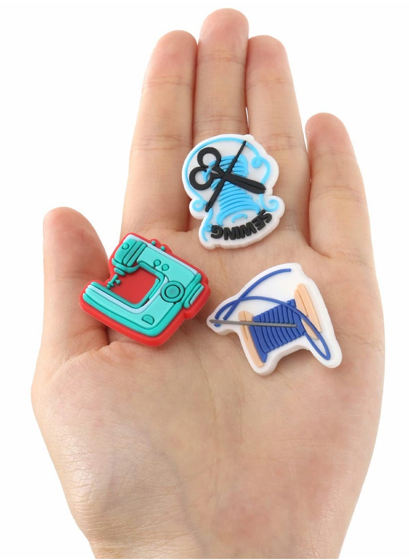 Excefore Shoe Decoration Charms, 10 Pcs Sewing Machine Needle Thread Shoe Charms Pack Fit for Shoe Wristband Clog Sandals Decor, PVC Shoe Charm Accessories for Party Favors Birthday Gifts  - Image 2