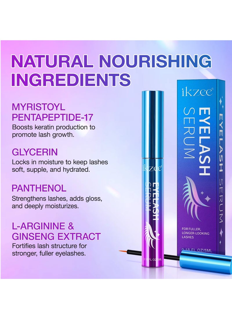IKZEE Eyelash Serum Rapid Eyelash Growth Serum Lash Serum for Eyelash Growth Lash Growth Serum for Stronger Healthier Fuller Longer Lashes and Brows Lash and Brow Growth Serum  - Image 5