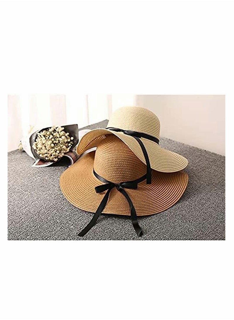 KASTWAVE - Women Sun Hat Summer Panama Straw Hat Fedora Beach Hat for Wide Brim UV Protection Hats, Use for Hiking Beach Desert - Image 1