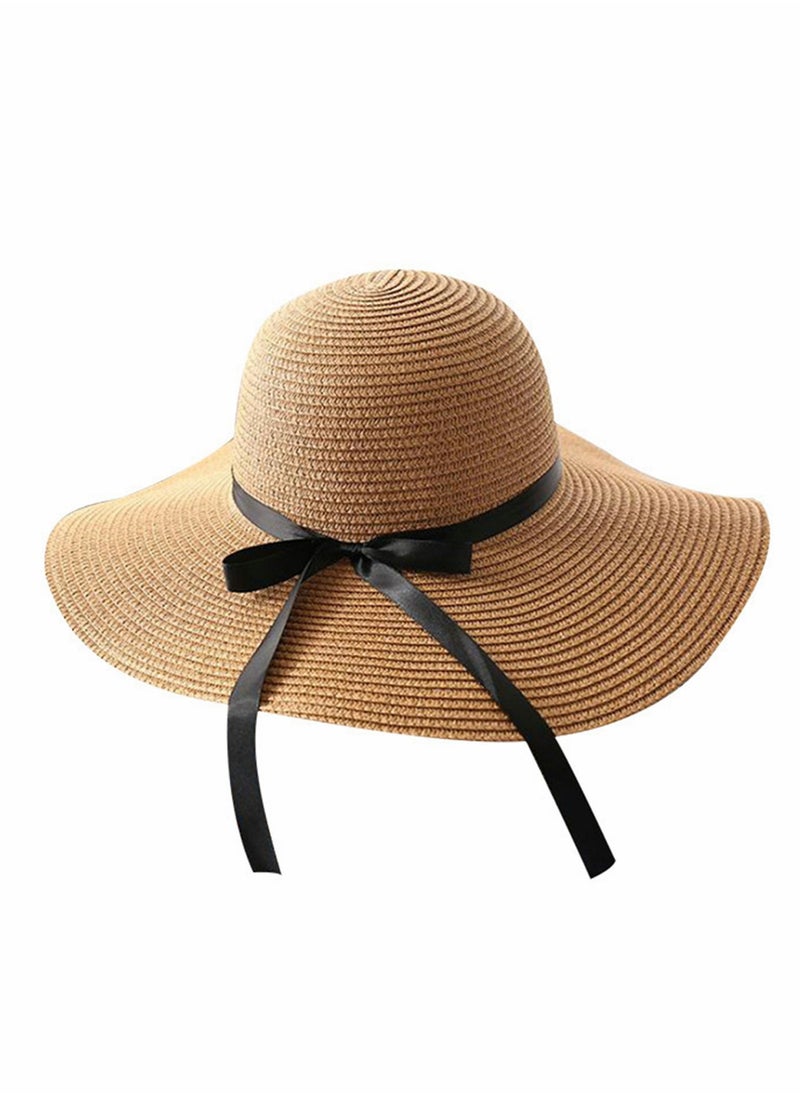 KASTWAVE - Women Sun Hat Summer Panama Straw Hat Fedora Beach Hat for Wide Brim UV Protection Hats, Use for Hiking Beach Desert - Image 1