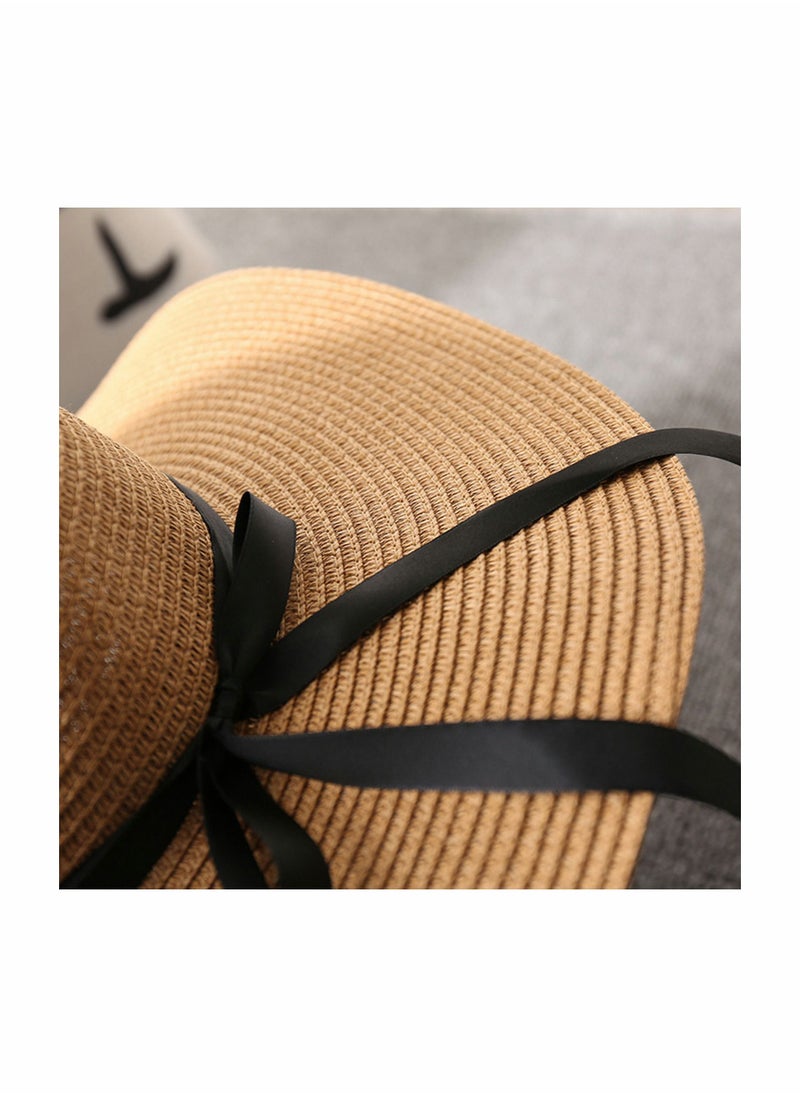 KASTWAVE - Women Sun Hat Summer Panama Straw Hat Fedora Beach Hat for Wide Brim UV Protection Hats, Use for Hiking Beach Desert - Image 1