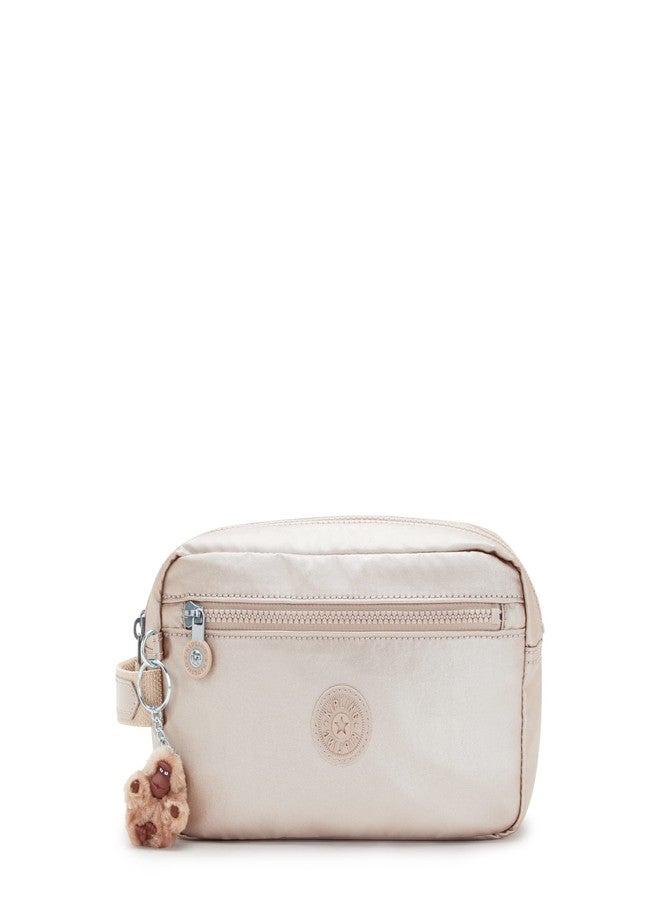 KIPLING KIPLING حقيبة سفر أمالفي النسائية من كيبلينج، لتنظيم الإكسسوارات، مزودة بأقسام داخلية، وإغلاق بسحاب علوي، مصنوعة من النايلون، لون كوارتز معدني، 9 بوصات طول × 5.5 بوصة ارتفاع × 5 بوصات عمق (مقاس أمريكي) - Image 1