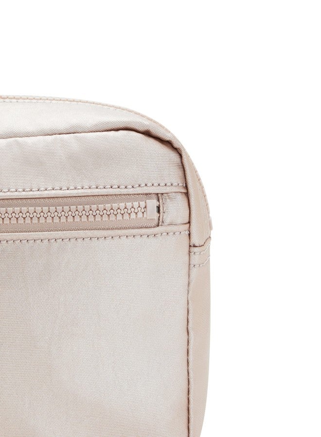 KIPLING KIPLING حقيبة سفر أمالفي النسائية من كيبلينج، لتنظيم الإكسسوارات، مزودة بأقسام داخلية، وإغلاق بسحاب علوي، مصنوعة من النايلون، لون كوارتز معدني، 9 بوصات طول × 5.5 بوصة ارتفاع × 5 بوصات عمق (مقاس أمريكي) - Image 5