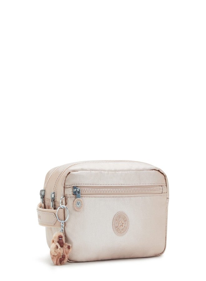 KIPLING KIPLING حقيبة سفر أمالفي النسائية من كيبلينج، لتنظيم الإكسسوارات، مزودة بأقسام داخلية، وإغلاق بسحاب علوي، مصنوعة من النايلون، لون كوارتز معدني، 9 بوصات طول × 5.5 بوصة ارتفاع × 5 بوصات عمق (مقاس أمريكي) - Image 4