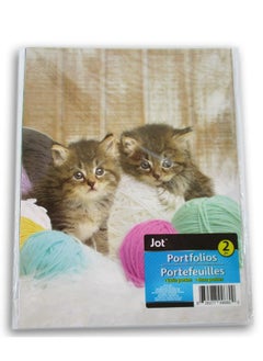 Kittens With Yarn And Panda Bear Folders Bundle Set Of Two 3Hole 2Pocket Portfolio Folders