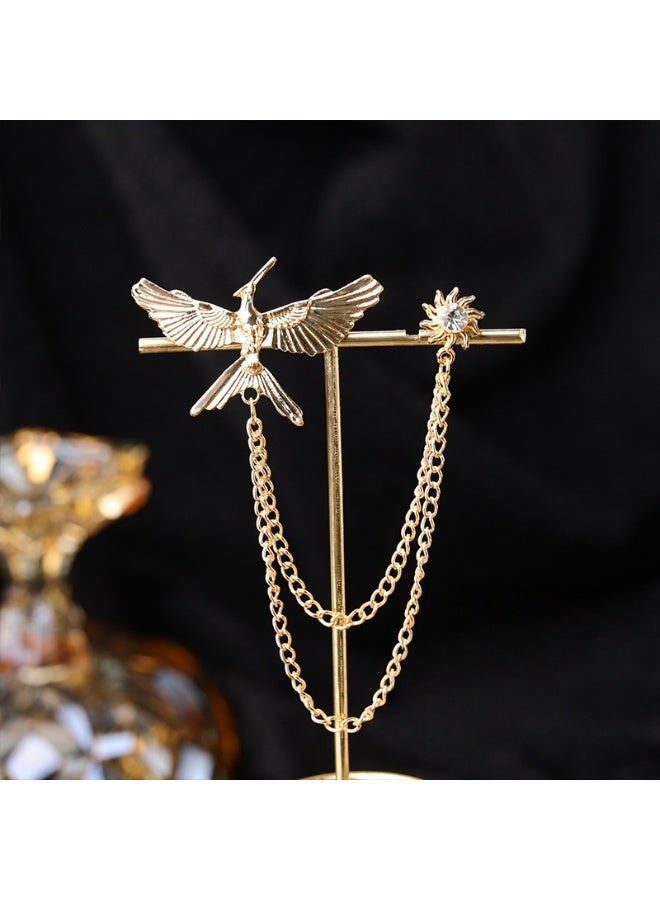 KUYING Retro Fashion Baroque Rhinestone Chain Brooch 