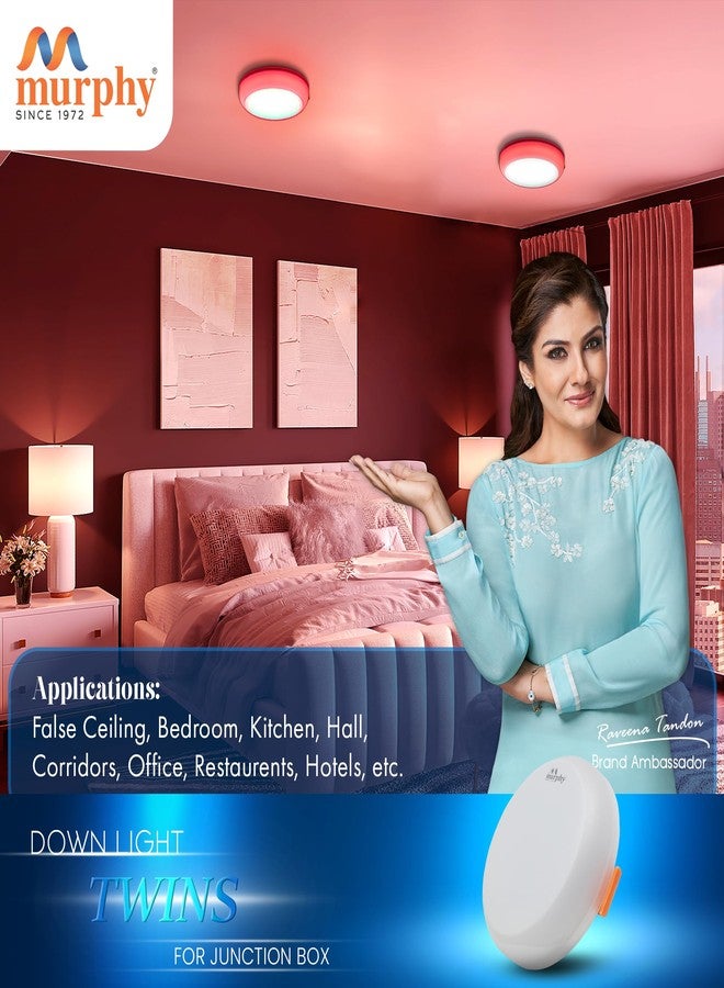 مورفي مصباح مورفي 2 في 1 ثنائي اللون LED دائري عميق صندوق التوصيل (أبيض بارد + أحمر، عبوة من قطعة واحدة) - Image 5