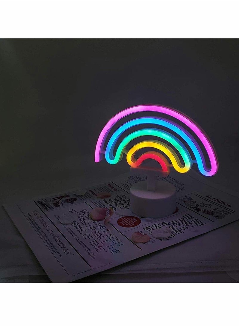 Generic - Colorful LED Neon Rainbow Light for Indoor Decoration BatteryPowered Night Light for Kids' Nursery Living Room and Special Events like Weddings Birthdays and Anniversaries - Image 1