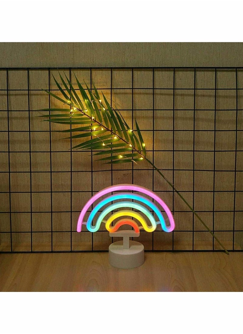 Generic - Colorful LED Neon Rainbow Light for Indoor Decoration BatteryPowered Night Light for Kids' Nursery Living Room and Special Events like Weddings Birthdays and Anniversaries - Image 1