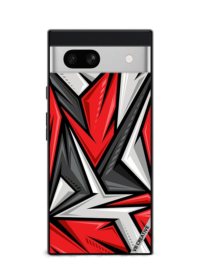 VR CREATIVE Protective Case Cover For Google Pixel 7a Texture Sports Racing Style Red Color Design Multicolour - Image 1