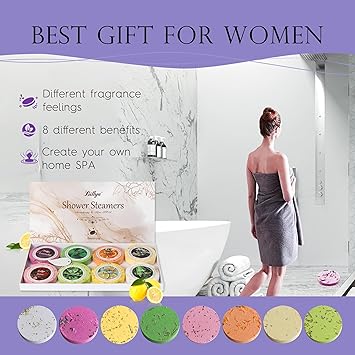 Liillya Shower Steamers Aromatherapy 8 Pack Gifts for WomenSelf Care and Relaxing Mothers Day Gifts for Her Shower Bombs with Essential Oils Home Spa Relaxation Birthday Gifts for Women Men - Image 3