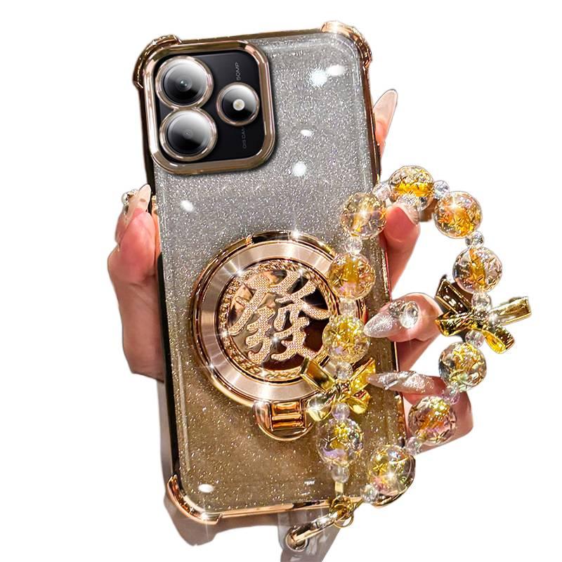 MS Protective Case for Redmi Note 13 Pro with Rotating Gyro and Kickstand plus Shockproof plus Drop Protection plus Strong Magnetic in Champagne Gold - Image 1