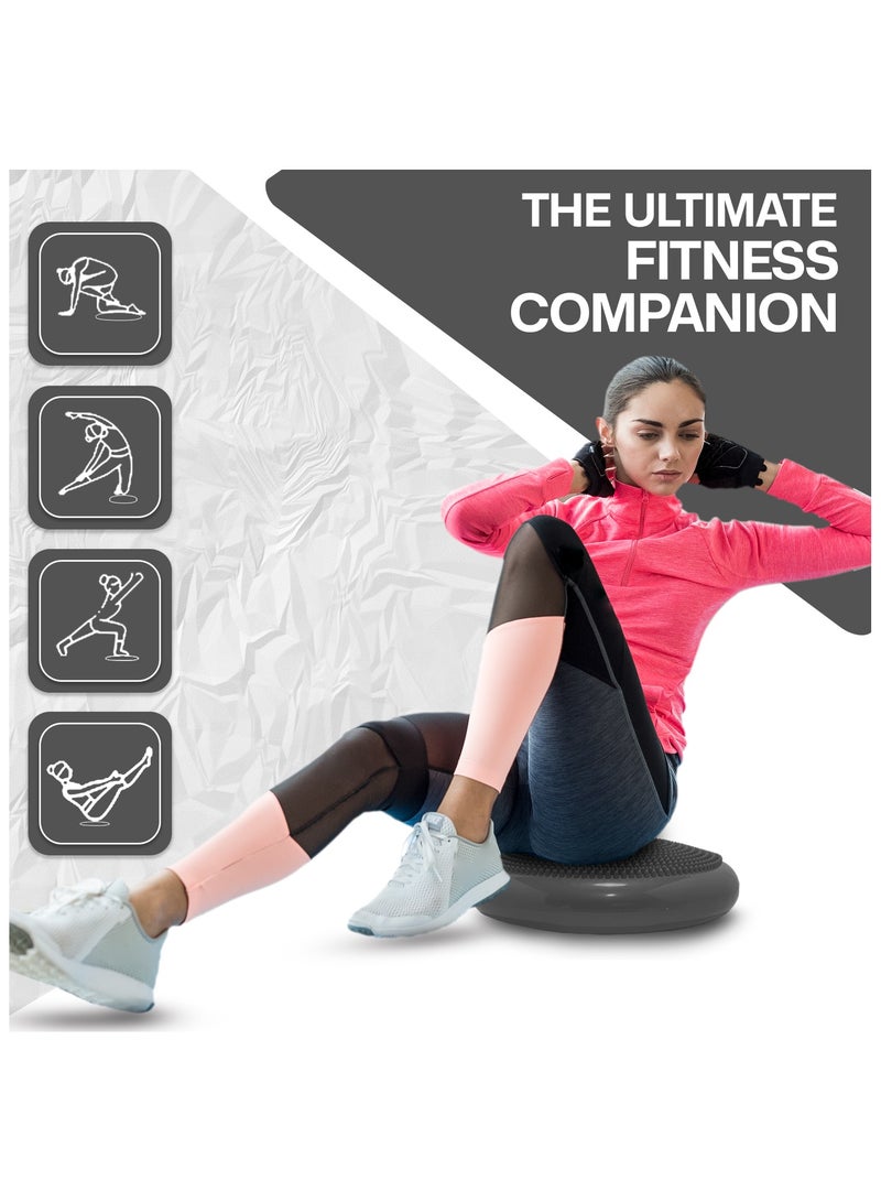 Allure Sphere Sphere Wobble Cushion - Non Slip Inflatable Balance Disc Anti-Burst Wiggle Seat - Balance Cushion With Pump For Physio, Flexible Seating - Improve Posture & Fitness - Adults & Children - Image 3