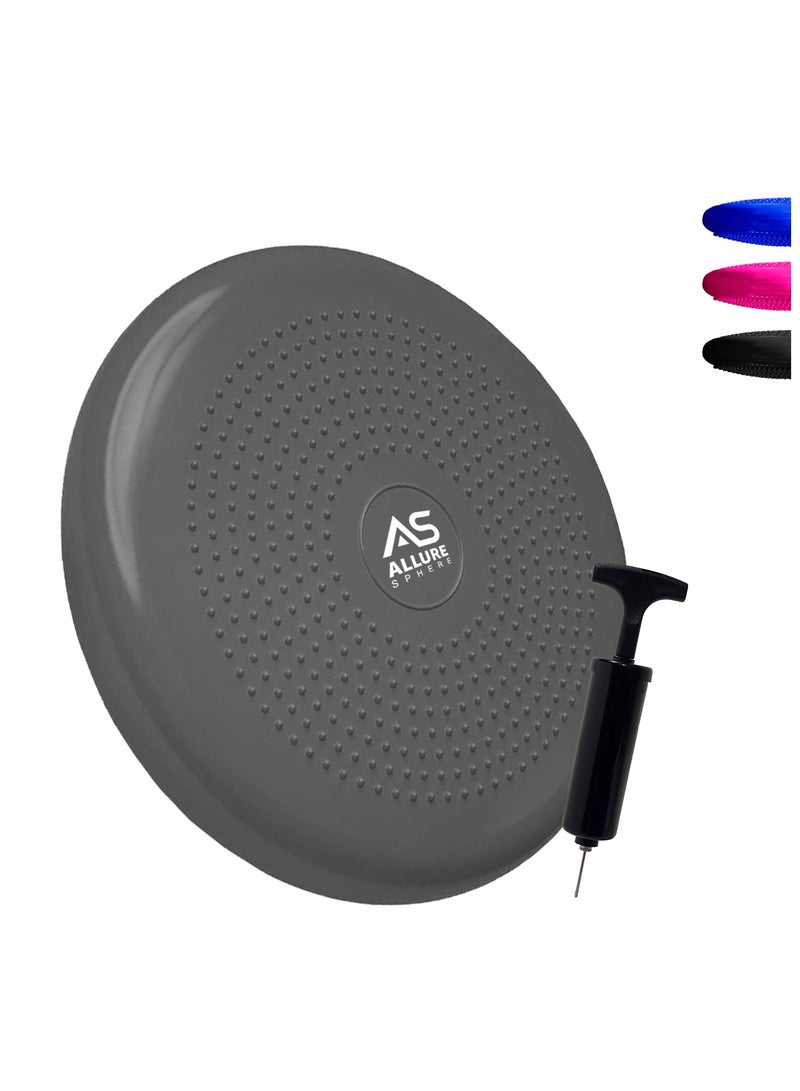Allure Sphere Sphere Wobble Cushion - Non Slip Inflatable Balance Disc Anti-Burst Wiggle Seat - Balance Cushion With Pump For Physio, Flexible Seating - Improve Posture & Fitness - Adults & Children - Image 1