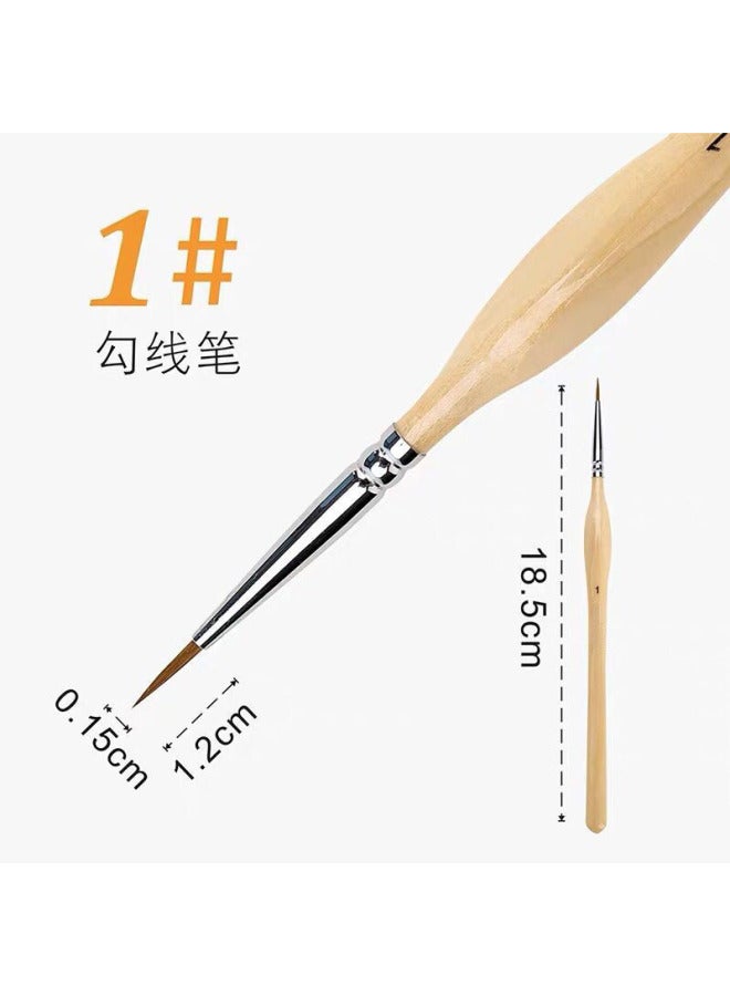Nine Extremely Three-sided Drawing Pen Watercolor Gouache Brushwork Outline Tracing Pen Drawing Surface-drawing Photo Pen Extra Traditional Chinese Painting Hand-painted - Image 1