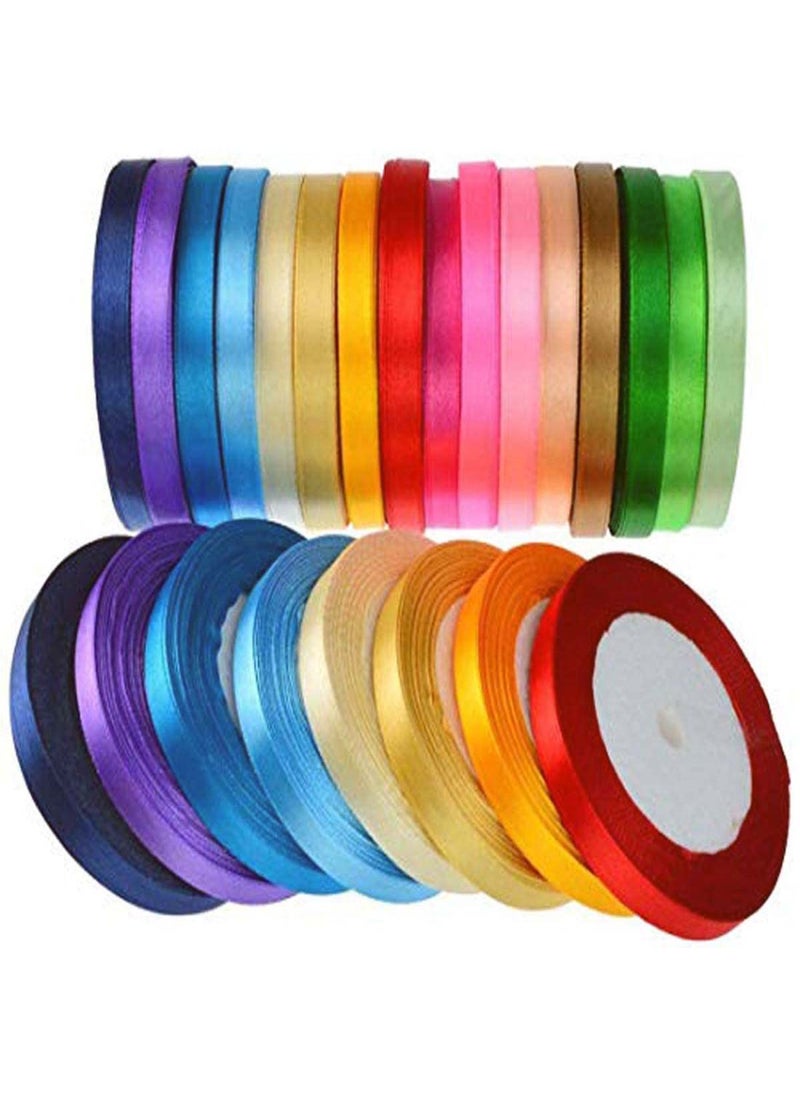DIY Crafts DIY Crafts Pack Of 10 Rolls, Random # 1, 1-2"inch Ribbon Single Face Solid Satin Polyester 10-25 Colors Unsorted Bulk Lots for Gift Wrapping Party Decoration in Chris (Pack Of 10 Rolls, Random # 1)  - Image 1